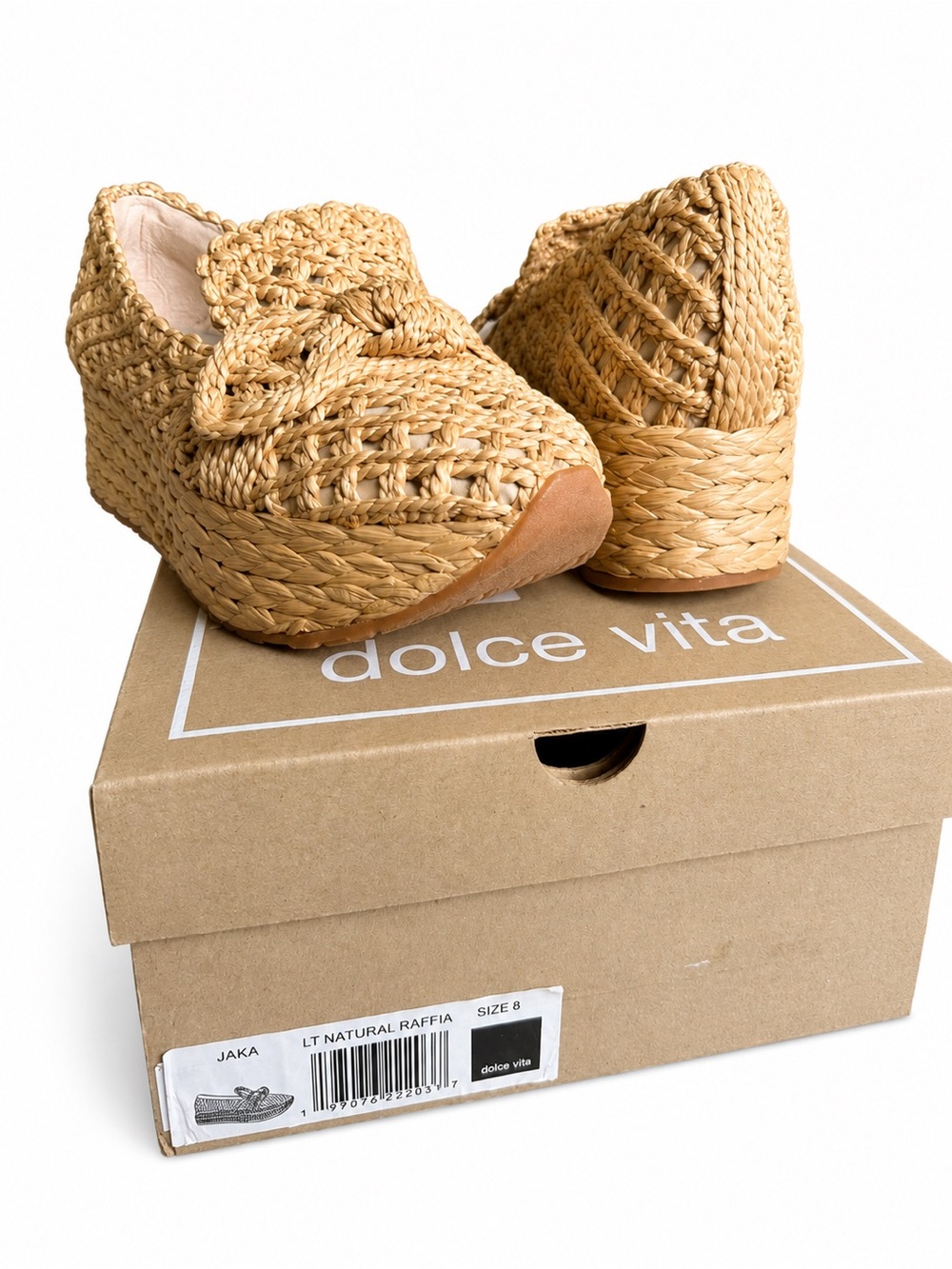 Dolce Vita Jaka Espadrille Wedge LT Natural Raffia Bow Shoes Size 8 BNWB - Picture 7 of 15
